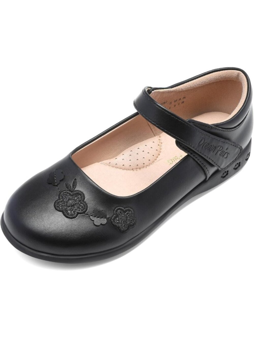 Girls' Mary Jane School Shoes with Flower Detail - Stylish & Comfortable